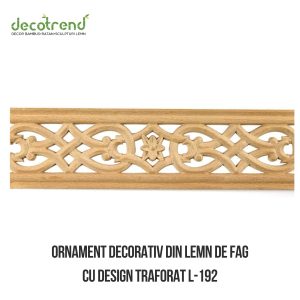 Ornament decorativ traforat din lemn de fag în stil gotic pentru restaurare mobilier